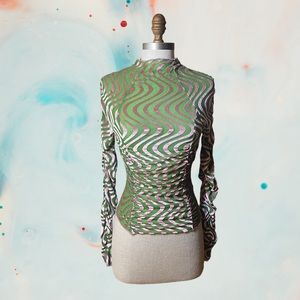 Urban outfitters sheer zig zag ruched top